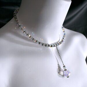 Austrian AB Crystal Memory Wire Necklace
